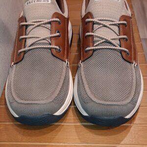 SOLD Skechers Mens 11.5 Slip-Ins Taupe Brown Meroe-Alden Hands Free Shoes NWOT